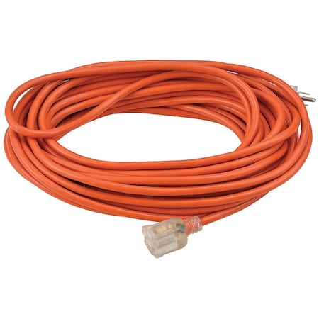 Global Industrial SJTW Extension Cord, 16 AWG, Outdoor, 16/3, 1 Outlets, Orange, 50 ft 500794